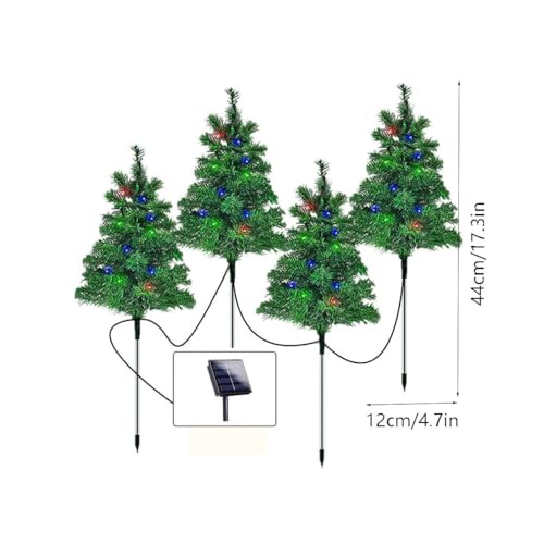 4 Set Solar Christmas Tree Multicolor 120 LED Light Outdoor Christmas Light - image 3