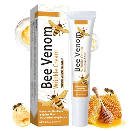 Crème Anti-Rides au Venin D'abeille, Bee Venom Wrinkle Removal Cream, Crème Anti-Âge Hydratant Raffermissant Visage, Crème Liftant et Récupérant pour le Visage et le Cou, Tous Types de Peau (1)