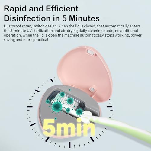 taishan uv sanitizer toothbrush caserechargeable portable mini holder with mirrorfits all toothbrushes for electric and manualsafety feature home travel