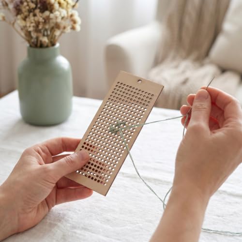 Image of Operitacx Wooden Embroidery Bookmarks DIY Kit with Pre-Holes for Cross Stitch Crafting Blank Wooden Bookmarks for Custom Designs Ideal for Readers Students and Book Lovers