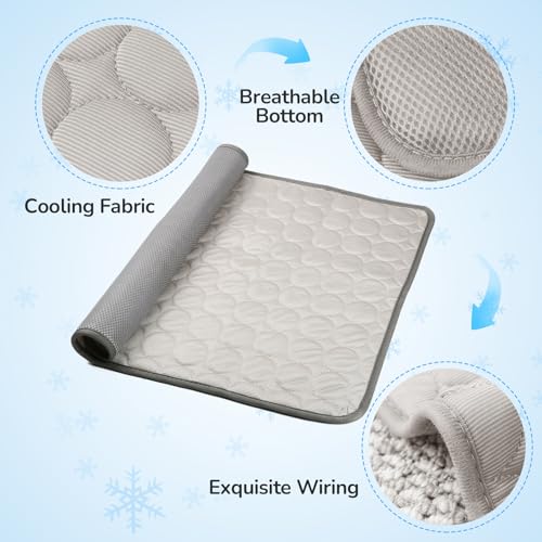Cooling Mat for Dogs and Cats, Self-Cooling Mats for Pets, Dog Cool Pad Cooling Blanket Indoor and Outdoor Pet Mats for Cats (Brown, Medium)