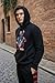 SCREENSHOTBRAND-F11972 Mens Urban Hip Hop Premium Pullover Fleece Hoodie - Activewear Street Fashion Bear Cartoon Embroidery Fleece-Black/Red-Medium