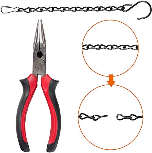 Super Idee 4er Set Stahl Kette mit S Haken und Karabiner Ersetztbar Schraubhaken zum Aufhängen für Vogelhaus Vogelfutterhaus Wildvogelfutter Nistkasten Blumenampel Laternen Windlicht mit Henkel