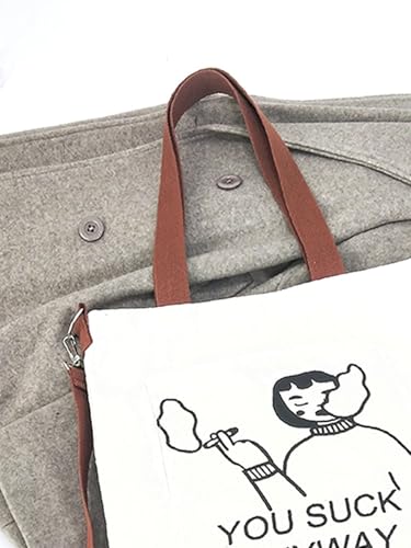Image of Cotton Tote Bags for Women, College Bag for girls With Inner & Outer Pockets, Utility Tote bags for Shopping, Travel & Daily use