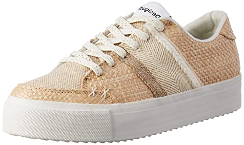 Desigual Femme Chaussures de Rue Naturelles Basket, Blanc, 37 EU