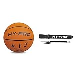 Hy-Pro Basketball Size 5 – Basketball Ball with Dual Action Portable Pump, High Bounce, Pimpled Grip for Enhanced Control, Recreational Ball for Home and Court Play, Outdoor Indoor Basket Ball, Tan