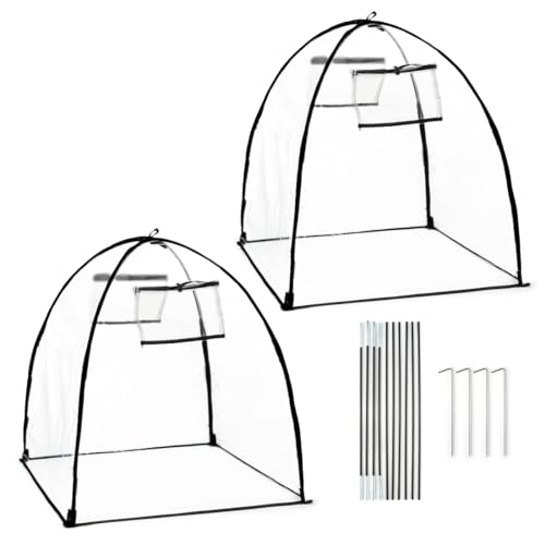Plant Covers Freeze Protection, Outdoor Garden Frost Cover, Plant Covers from Animals, garden cloches for plants, Reusable Shrub Small Greenhouse, Potted Fruit Pest Protector Large(Transparent,2-Pack)