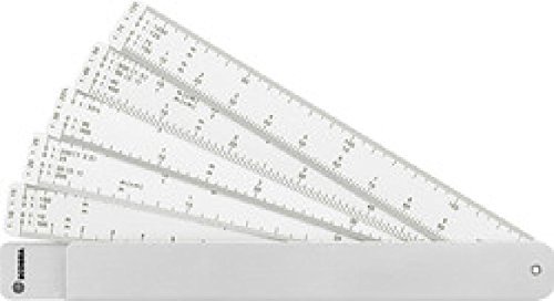 Preisvergleich Produktbild Fächermaßstab im Aluminium-Etui 5 Kunststoffstreifen # 724710