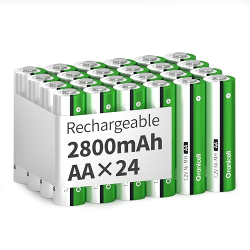 Piles rechargeables AA Granicell 2800 mAh Haute capacité 1,2V NiMH x24