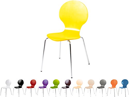 möbelando Stapelstuhl Bistrostuhl Stuhl Esszimmerstuhl Küchenstuhl Design Metall Holz stapelbar sehr belastbar Marcus (Gelb) möbelando Stapelstuhl Bistrostuhl Stuhl Esszimmerstuhl Küchenstuhl Design Metall Holz stapelbar sehr belastbar Marcus (Gelb)