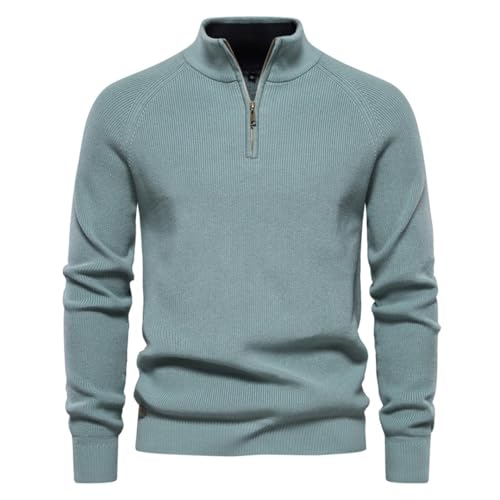 Men Cotton Zipper Cardigans For Casual Social Men Sweaters High Collar Warm Winter Knitted Sweater