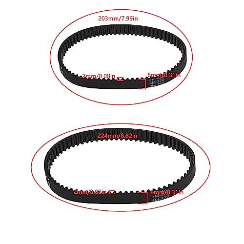 EMSea 2 Stück Staubsauger Zahnriemen Gummi Antriebsriemen Kompatibel mit Bissell Proheat 2X 1548 1550 1551 15483, Ersatzteilnummer 1606419 Und 1606418