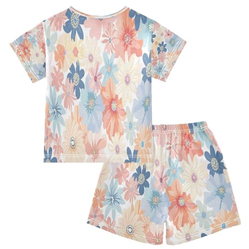 senya Short Sleeve Pajamas Sets Summer Cotton Sleepwear Floral Designs Pastel2