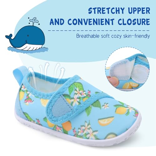 Image of LeIsfIt Toddler Water Shoes Boys Girls Barefoot Aqua Socks Kids Breathable Quick-Dry Swim Shoes for Beach Pool Surf