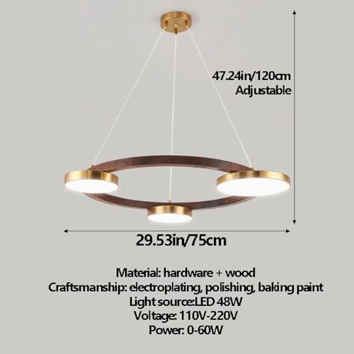 Nowoczesna skandynawska mahoń lampa wisząca: prosta lampa wisząca do jadalni, salonu, przedpokoju, biura, willi, klubu, duży kreatywny żyrandol do recepcji i wyspy