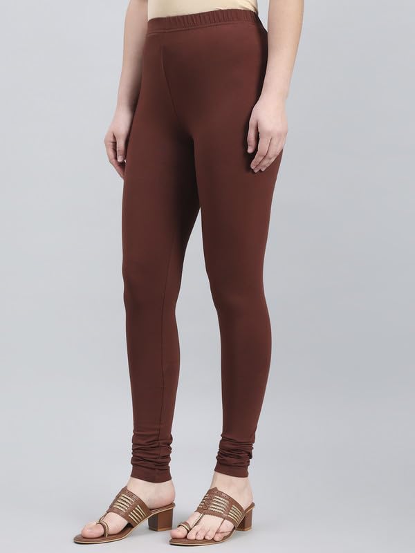 Image of GO COLORS Soft Cotton Stretch Churidar for Women | Breathable, Mid Rise, Full Length