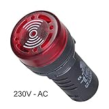 Leuchtmelder rot 230V 22mm Leuchtmelder Rot 230V mit Piezo - Summer Signalleuchte Signallampe 22mm