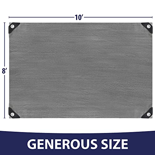 Rugged Rhino Tarp, Extreme Protection, 100% Waterproof Tarps, Heavy Duty, UV and Rip Resistant Covers, Wood, RV, Camping Cover, Multipurpose Outdoor Tie Downs, Reinforced Grommets, 8x10, Silver - Thumbnail 7