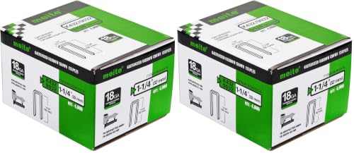 Image of meite 18 Gauge 1 /4-Inch Narrow Crown Staples, 1-1 /4-Inch Length Heavy Duty Galvanized Upholstery Staples for Electric or Pneumatic Narrow Crown Stapler Guns (4,000 PCS) (Pack of 2)