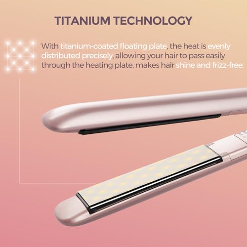 Plancha de pelo Rozamor Titanium RZ627YT 1 pulgada rosa miniatura 3