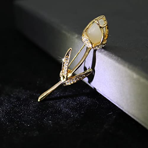 Image of Fashion Rhinestone Flower Brooches Pins Cute Pearl Crystal Floral Lapel Pin Brooch Costume Decorate Jewelry for Women Gril Gift