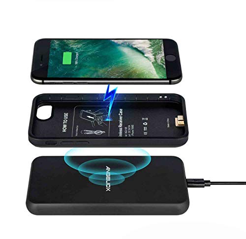 ANGELIOX Wireless Charger with Qi Wireless Charging Receiver Case for iPhone 7 Plus/6S Plus/6 Plus, 7.5W Charging Pad Compatible with iPhone XS MAX/XR/XS/X/8 Plus