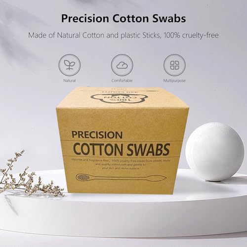 Image of 900pcs Precision Cotton Swabs, Pointed&Flattened Tip Cosmetic Applicators
