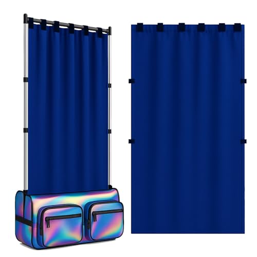 Privacy Curtain for Dance Bag, Portable Dancer Changing Curtain with Storage Bag, Backstage Changing Room for Dance Competitions, Training, Camping Fits Standard Racks - Blue