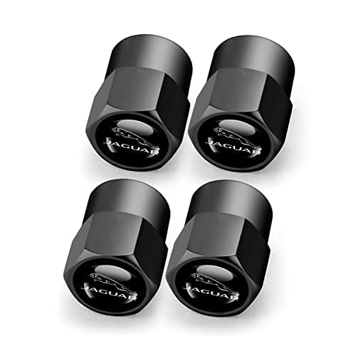 Hisport Fit Jaguar Stem Cap 4pcs Universal Car Tire Valve Stem Caps Air Cover Car Accessories Hex 016 Black Stem Cover