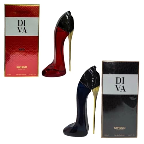 Image of Diva Red & Diva Spray Perfume Set, 100 ml / 3.4 fl oz Each | Long-Lasting Fragrances | Eau de Parfum | Pack of 2