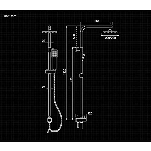 Colonne de douche pluie en laiton chrome chic pour salle de bain - 5
