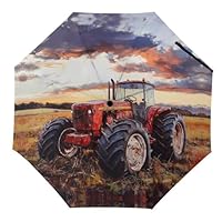 Tractor Compact Umbrella Travel 3 Fold Folding Umbrella for Sun Protection Rain Automatic
