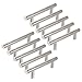 Design House 207597 Contemporary Hollow Steel 10-Pack Cabinet Drawer (104 mm) Hole Center Mounting Bar Pull, Satin Nickel, 6 x 4-inch