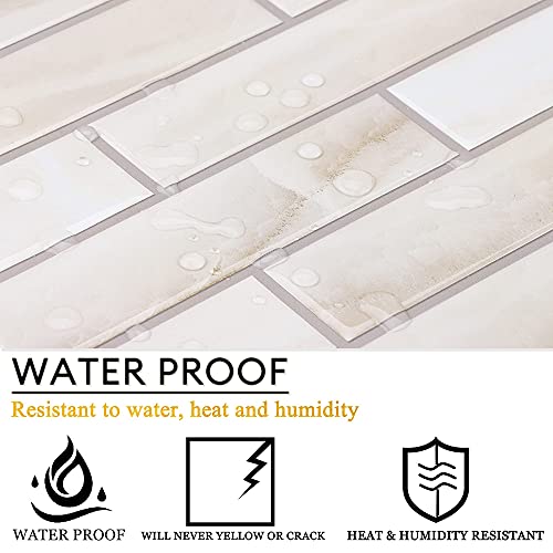 INTERSMART DÉCOR 3D Peel and Stick Backsplash Tile 16''X 8'',Self-Adhesive Waterproof Wall Stickers for Bathroom Kitchen Home Interior Decoration,8-Pack/Thicker Design by INTERSMART DECOR - Image 2