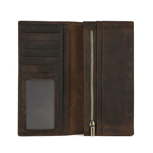 Portefeuille long homme résolvant le manque de place pour cartes et monnaie en un seul geste