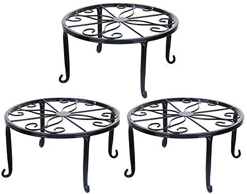 3 piezas Garden & Home - Soporte de metal para plantas en maceta de 10 pulgadas a prueba de óxido, soporte de maceta corta de acero, para macetas de