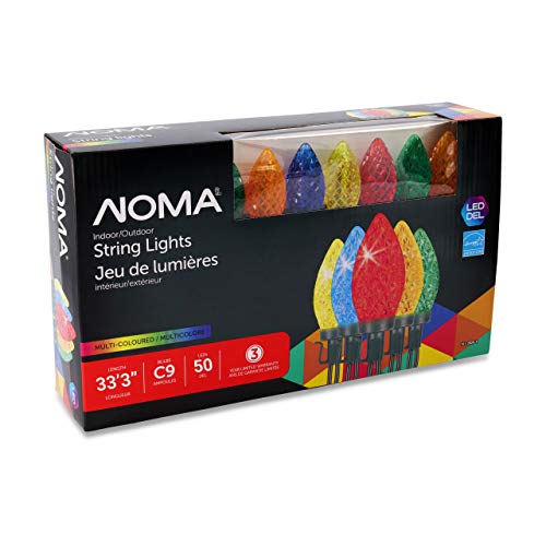 NOMA LED Christmas Lights | 50-Count C9 Multi-Color Bulbs | 33' 3" String