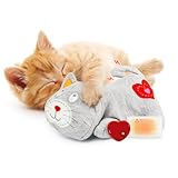 ALL FOR PAWS Heartbeat Cat Plush Toy – Calming Kitten Companion with Realistic Heartbeat, Anxiety Relief for Indoor Cats Dogs Pets