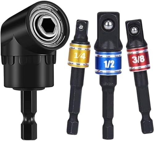 3Pcs 1/4" 3/8" 1/2" Bits 360°Rotatable,Impact Grade Socket Adapter ...
