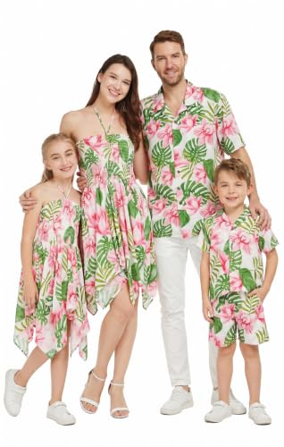 Image of Hawaii Hangover Family Matching Hawaiian Clothes, Lotus & Orchid | Family matching Hawaiian outfits, Lotus & Orchid, lightweight rayon, machine washable, tropical floral print, luaus, cruises