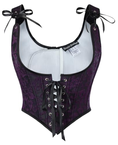 Image of Scarlet Darkness Corset Tops for Women Renaissance Underbust Corset Boned Lace Up Corsets