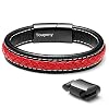 Red Leather Bracelet for Men Braided Leather Cuff Bracelet Simple Fashion Men's Accessories