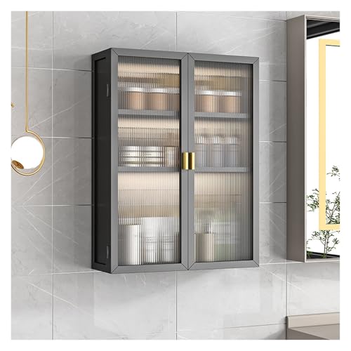 Armoire de rangement murale noire à 3 niveaux pour salle de bain et cuisine en métal