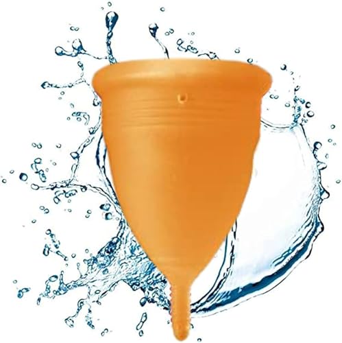 Blossom Menstrual Cup, Say No to Tampons | Get Blossom Cups for Menstrual Days| Period Cup, Reusable Menstrual Cup, Silicone Cup (Large Menstrual Cup, Orange)
