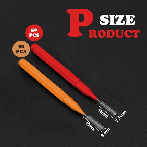Image of Patelai 100 Pieces Braces Dental Brush for Cleaner Interdental Toothpick Dental Tooth Flossing Head Oral Hygiene Flosser Toothpick Cleaners Tooth Tool(Orange,Red,Suitable Size)
