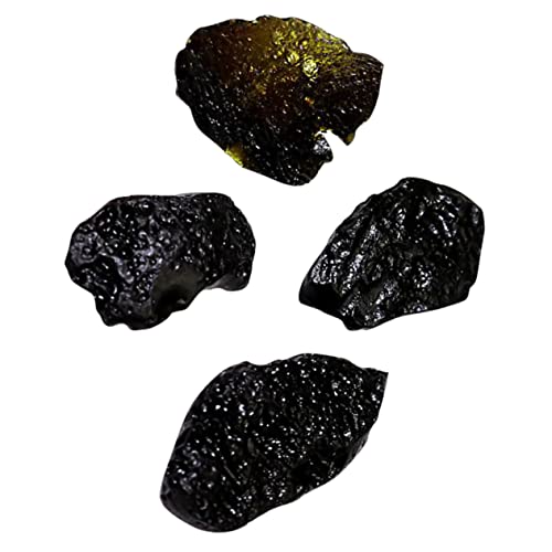 Toddmomy Meteorite Decor Collection 4pcs Black Specimen Impact Glass for Boys and Girls Toys and Home Adornment