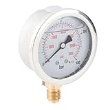 Aulic Pressure, 0 400BAR 0 5800PSI G1/4 Thread, 68mm Dial with Double Scale, Metal Manometer for Air, Oil Pressure urement in Industrial and Home Use