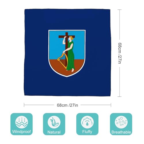 Montserrat Islands Flag Women Hair Scarf Square Silk Like Head Scarves Handkerchief Satin Neck Scarf2