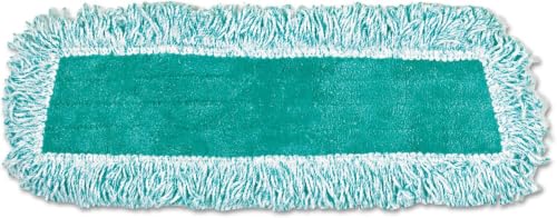 Image of Rubbermaid Commercial Products Light Commercial Microfiber Dust Pad with Fringe, 18 inch, Green, for Janitorial /Professional Cleaners for Light-Duty Cleaning /Dusting /Sweeping,18 inch (Pack of 12)