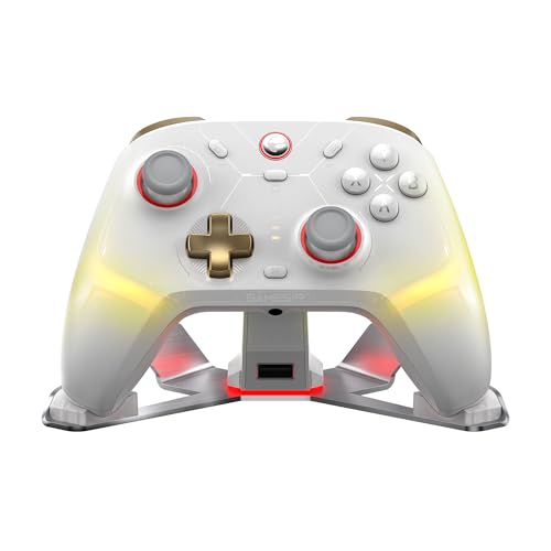 GameSir Cyclone 2 Wireless Controller - 1000Hz Polling Rate, TMR Joysticks, Hall/Micro 2-in-1 Triggers for PC/Switch/Switch 2/Android/iOS, PC Gaming Controller with Charging Dock(White)